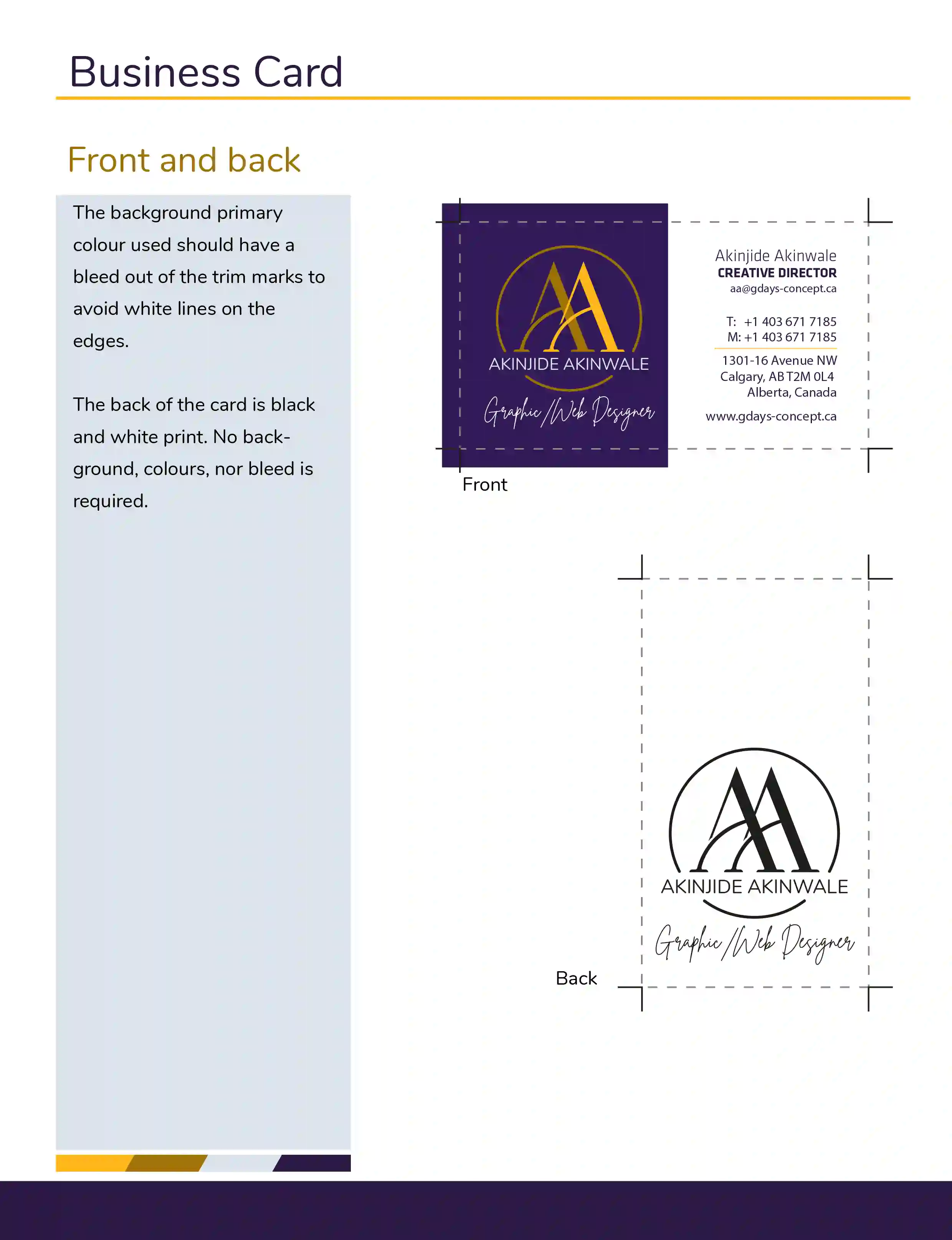 Business card design