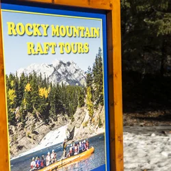 Rocky Mountain Rafting Tour sign
